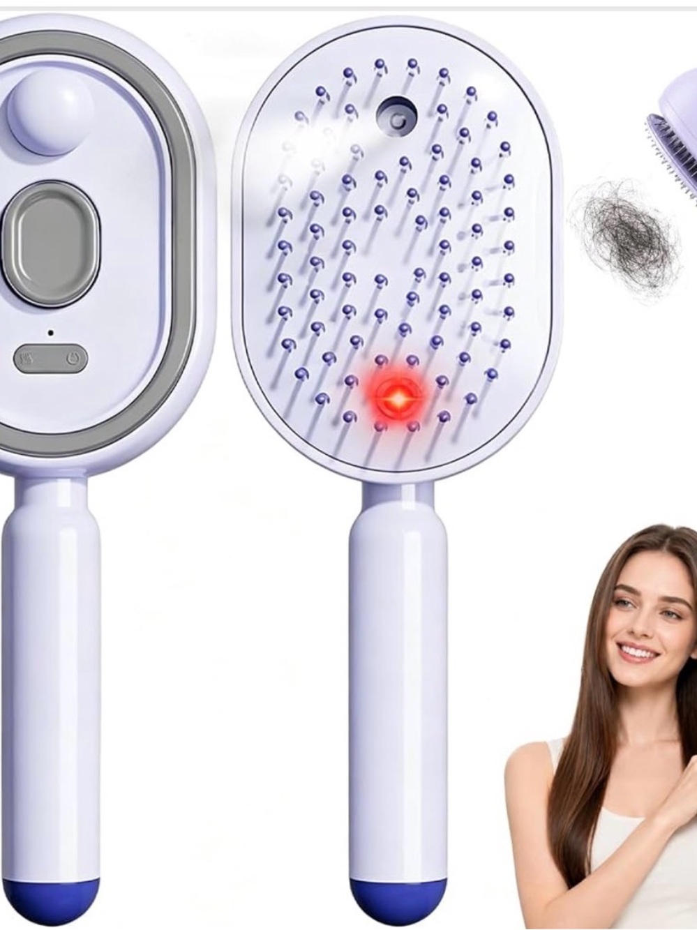 Electric Mist Air Cushion Massaging Hair Comb RED Light Therapy- Detangling